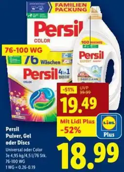 Lidl Persil Pulver, Gel oder Discs Angebot