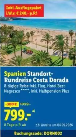 Lidl Spanien Standort- Rundreise Costa Dorada Angebot