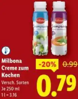 Lidl Milbona Creme zum Kochen Angebot