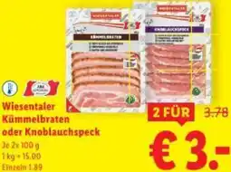 Lidl Wiesentaler Kümmelbraten oder Knoblauchspeck Angebot