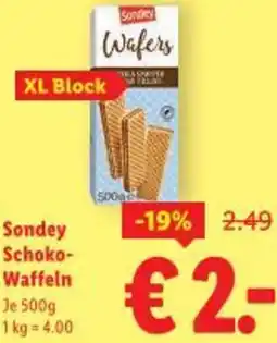 Lidl Sondey Schoko- Waffeln Angebot