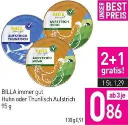 Sutterlüty BILLA immer gut Huhn oder Thunfisch Aufstrich Angebot