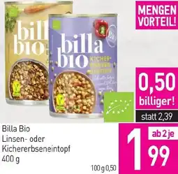 Sutterlüty Billa Bio Linsen- oder Kichererbseneintopf Angebot
