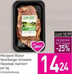Sutterlüty Metzgerei Walser Vorarlberger Schweine Halssteak mariniert Angebot