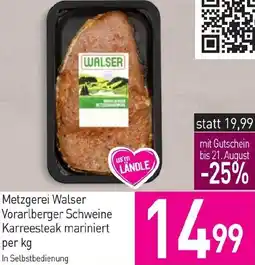 Sutterlüty Metzgerei Walser Vorarlberger Schweine Karreesteak mariniert Angebot