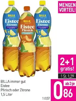 Sutterlüty BILLA immer gut Eistee Pfirisch oder Zitrone Angebot