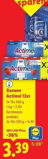 Lidl Danone Actimel 12er Angebot