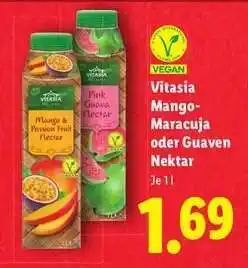 Lidl Vitasia Mango-Maracuja oder Guaven Nektar Angebot