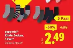 Lidl pepperts! Kinder Socken, 5 Paar Angebot