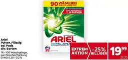 Billa Ariel Pulver, Flüssig od. Pods Angebot