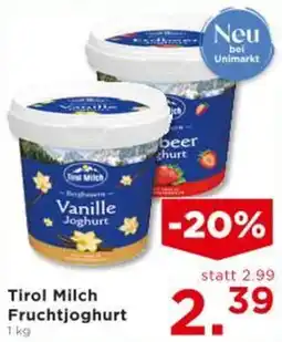 Unimarkt Tirol Milch Fruchtjoghurt Angebot