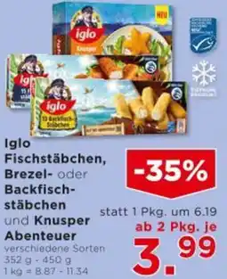 Unimarkt Iglo Fischstäbchen, Brezel- oder Backfischstäbchen und Knusper Abenteuer Angebot