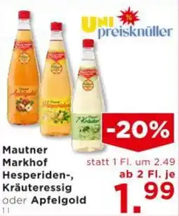 Unimarkt Mautner Hesperiden-, Kräuteressig oder Apfelgold Angebot