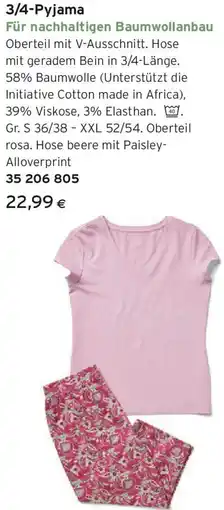 Tchibo Eduscho 3/4-Pyjama Angebot
