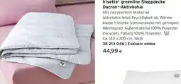 Tchibo Eduscho irisette® greenline Steppdecke Dacron ®-Aktivkohle Angebot