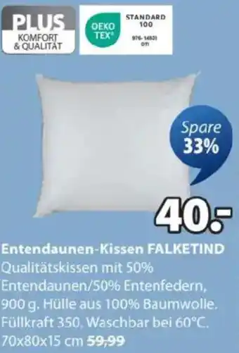 JYSK Entendaunen-Kissen FALKETIND Angebot