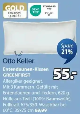 JYSK Entendaunen-Kissen GREENFIRST Angebot