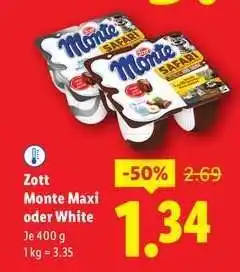 Lidl Zott Monte Maxi oder White Angebot
