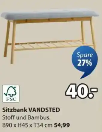 JYSK Sitzbank VANDSTED Angebot