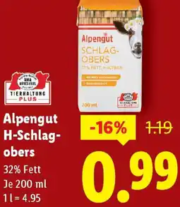 Lidl Alpengut H-Schlag- obers Angebot