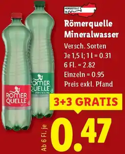 Lidl Römerquelle Mineralwasser Angebot