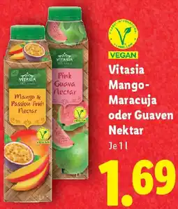 Lidl Vitasia Mango- Maracuja oder Guaven Nektar Angebot