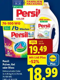 Lidl Persil Pulver, Gel oder Discs Angebot