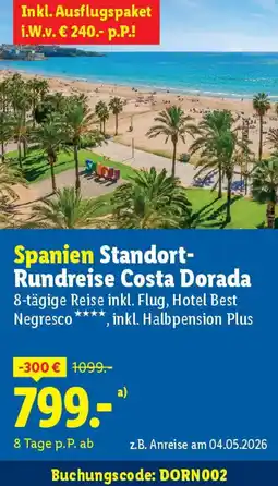 Lidl Spanien Standort- Rundreise Costa Dorada Angebot
