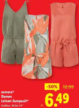 Lidl esmaraⓇ Damen Leinen-Jumpsuit Angebot