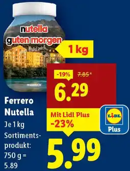 Lidl Ferrero Nutella \\ Angebot