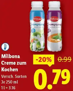 Lidl Milbona Creme zum Kochen Angebot