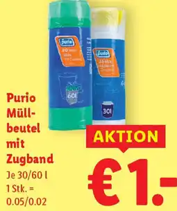 Lidl Purio Müllbeutel mit Zugband Angebot