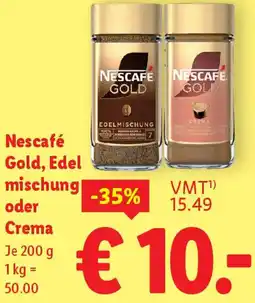 Lidl Nescafé Gold, Edel mischung oder Crema Angebot