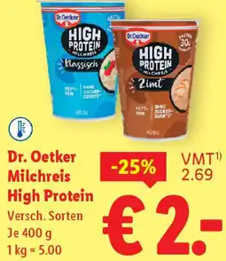 Lidl Dr. Oetker Milchreis High Protein Angebot