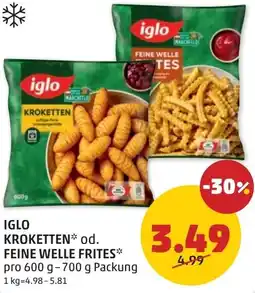 PENNY Iglo kroketten od. feine welle frites Angebot