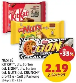 PENNY Nestlé kitkat od. lion od. Nuts od. Crunch Angebot