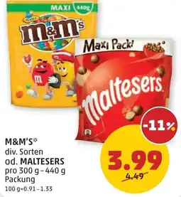 PENNY M&m's od. maltesers Angebot