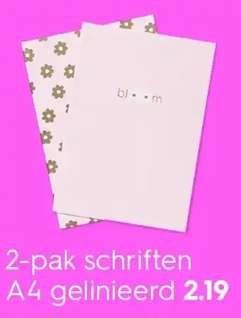 HEMA 2-pak schriften A4 gelinieerd Angebot