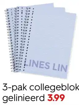 HEMA 3-pak collegeblok gelinieerd Angebot