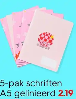 HEMA 5-pak schriften A5 gelinieerd Angebot
