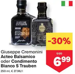 MPreis Giuseppe Cremonini Acteo Balsamico oder Condimento Bianco 5 Trauben Angebot