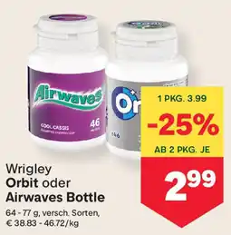MPreis Wrigley Orbit oder Airwaves Bottle Angebot