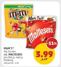PENNY M&M'S* div. Sorten od. MALTESERS Angebot