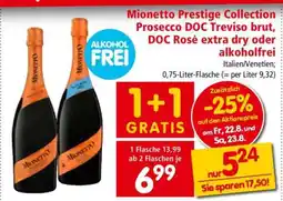 Interspar Mionetto Prestige Collection Prosecco DOC Treviso brut, DOC Rosé extra dry oder Alkoholfrei Angebot