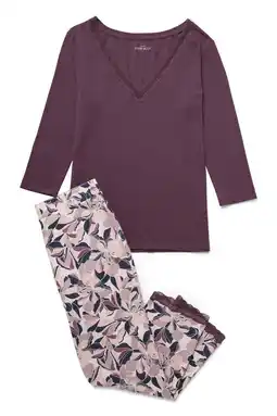 Tchibo Eduscho Damen 7/8 Pyjama mit bequemer Passform und Spitzendetails Angebot