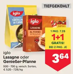 MPreis iglo Lasagne oder GenießerGenießer-Pfanne Pfanne Angebot