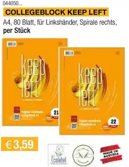 Skribo Collegeblock keep left Angebot