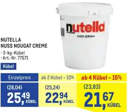 Metro Nutella nuss nougat creme Angebot