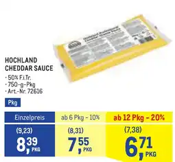 Metro Hochland cheddar sauce Angebot
