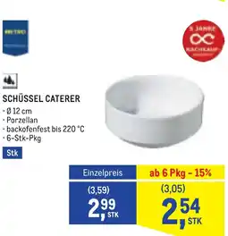 Metro Schüssel Caterer Angebot